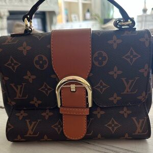 Louis Vuitton Black and Brown Knock off Monogram Satchel